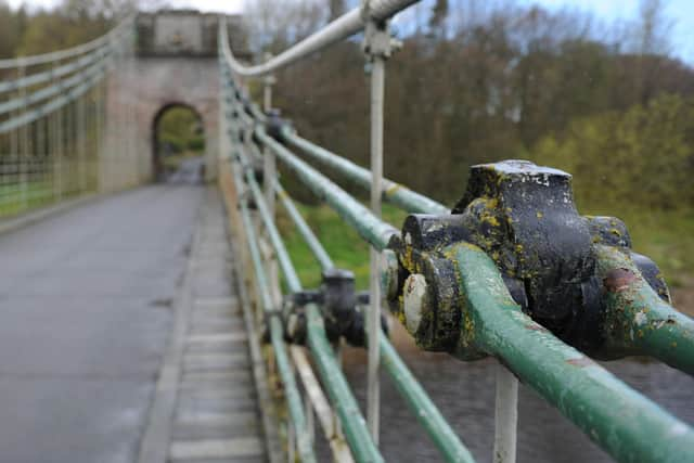 Union Chain Bridge spans the Tweed and the English border at Horncliffe. Picture: Kimberley Powell.