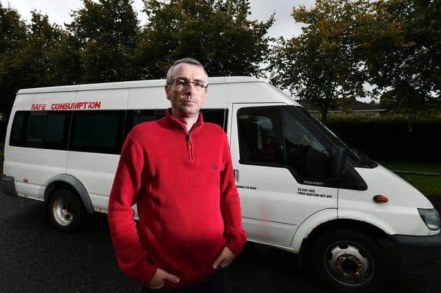 Peter Krykant poses with his first drug consumption van