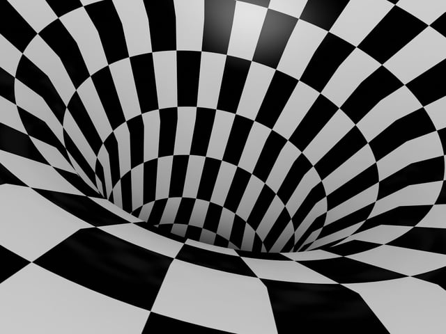 This geometric image gives the impression of a sinking hole, but isn't quite what it seems.