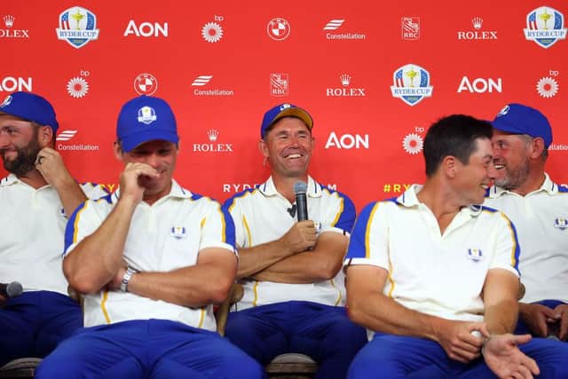 European captain Padraig Harrington and his players were still able to laugh in defeat. Picture: Andrew Redington/Getty Images.