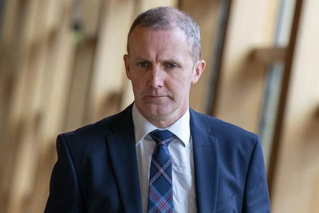Minister for Health and Social Care Michael Matheson arrives ahead of First Minster's Questions at the Scottish Parliament in Holyrood, Edinburgh.