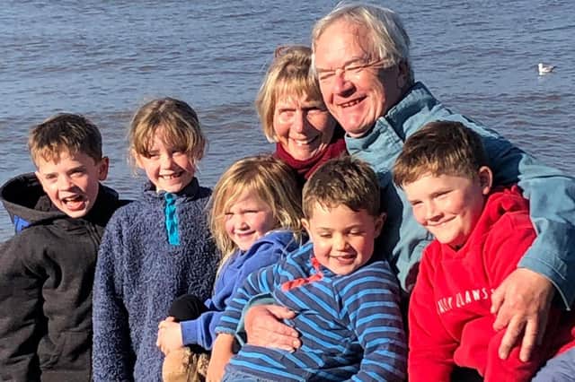 Martin Stephen, seen with his relatives, owes his life to the late David Brunton and the Dunbar RNLI lifeboat crew
