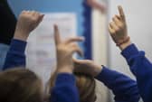School children during a Year 5 class, after teachers voted for strike action in a dispute over pay. Picture: Danny Lawson/PA Wire