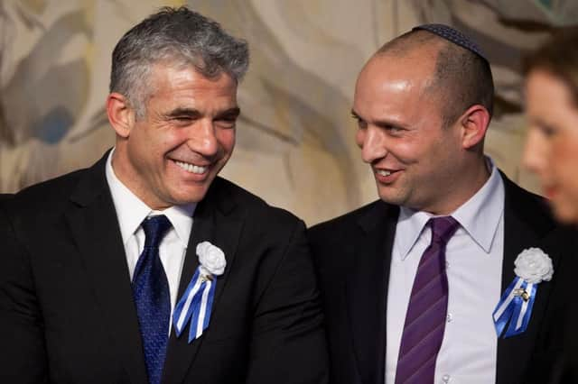 Yair Lapid (L), leader of the Yesh Atid party and Naftali Bennett have formed a coalition (Getty Images)