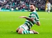 Celtic's Sead Haksabanovic celebrates after scoring to make it 3-1 over Hibs. (Photo by Ewan Bootman / SNS Group)