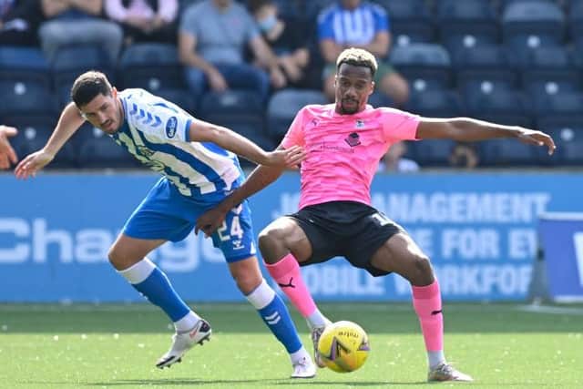 Inverness' Manny Duku (R) in action with Dylan McGowan of Kilmarnock. (Photo by Rob Casey / SNS Group)