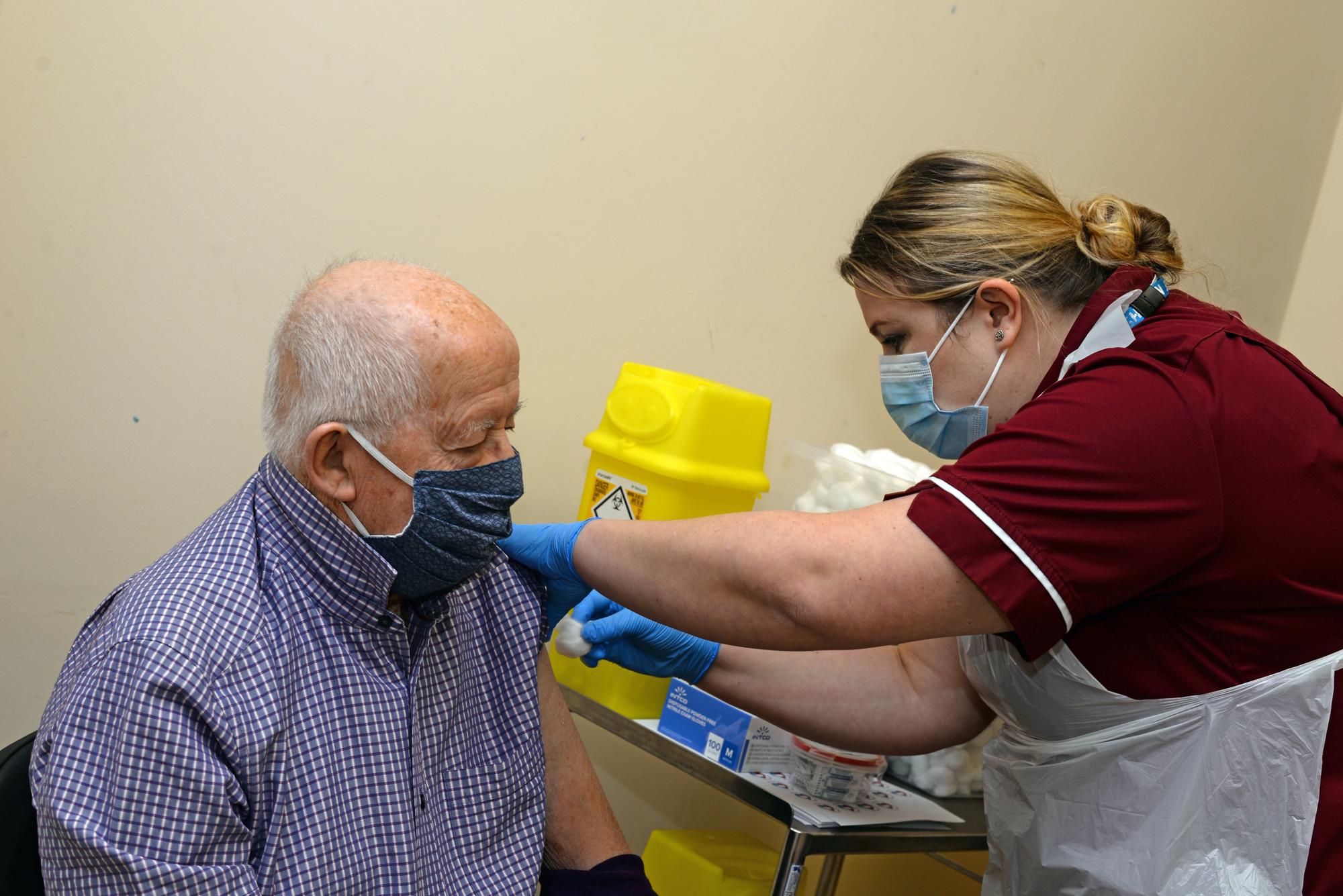 Ralph Coleman, of Doncaster, came to recieve the vaccine with his wife Marlene. Picture: NDFP-15-12-20-CovidVaccine 8-NMSY