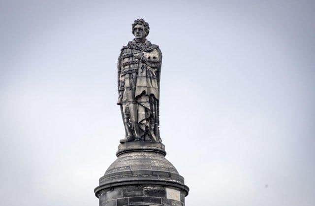 The statue of Henry Dundas stands on top of a 150ft column in Edinburgh's St Andrew Square