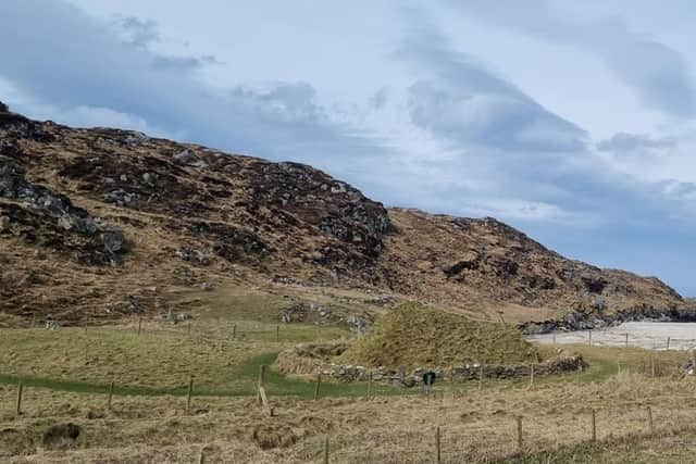 The Bosta Iron Age house on the Isle of Lewis was reconstructed after a storm shifted sands on the beach to reveal stone walls of a village which had been hidden under the dunes for millennia. PIC: Bernera Museum.