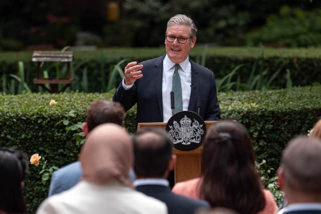 Prime Minister Sir Keir Starmer delivers a speech during a reception for public sector workers, at 10 Downing Street, London. Picture: Carl Court/PA Wire
