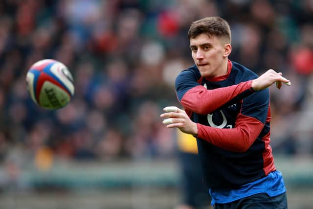 Cameron Redpath during a training session with England at Twickenham last year. The centre has now switched to Scotland. Picture: Adam Davy/PA Wire