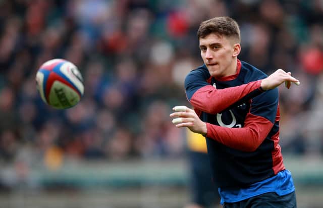 Cameron Redpath during a training session with England at Twickenham last year. The centre has now switched to Scotland. Picture: Adam Davy/PA Wire