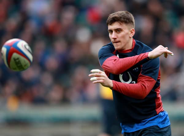 Cameron Redpath during a training session with England at Twickenham last year. The centre has now switched to Scotland. Picture: Adam Davy/PA Wire