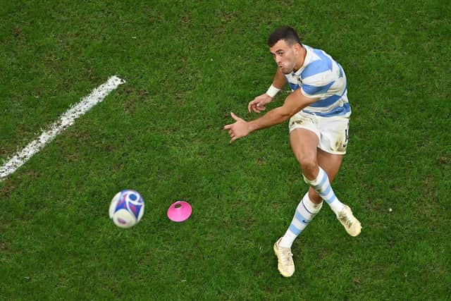 Emiliano Boffelli helped Argentina reach the semi-finals of the Rugby World Cup but sustained a foot injury at the tournament in France.  (Photo by Dan Mullan/Getty Images)