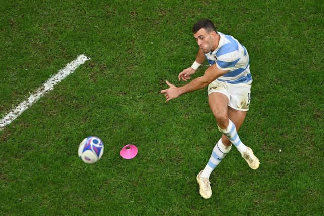 Emiliano Boffelli helped Argentina reach the semi-finals of the Rugby World Cup but sustained a foot injury at the tournament in France. (Photo by Dan Mullan/Getty Images)