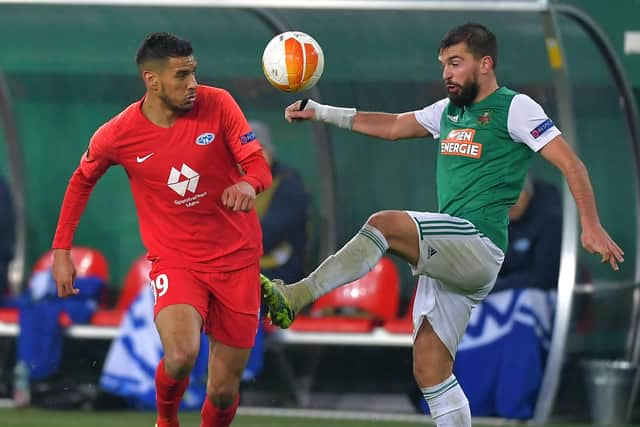 Norwegian forward Ohi Anthony Omoijuanfo (left) has been in red-hot scoring form for Red Star Belgrade since joining from Molde in January. (Photo by JAKUB SUKUP/AFP via Getty Images)