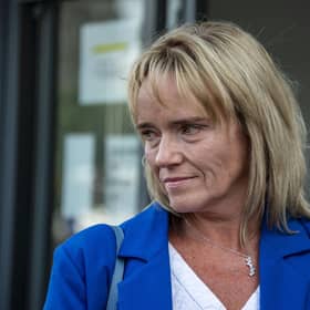 Sandie Peggie arrives for her tribunal hearing in Dundee (Pic: Lisa Ferguson)