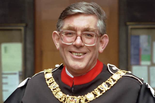 Edinburgh Lord Provost Norman Irons wearing the new ceremonial robes designed by Betty Davis in November 1992 (Picture: Jack Crombie)