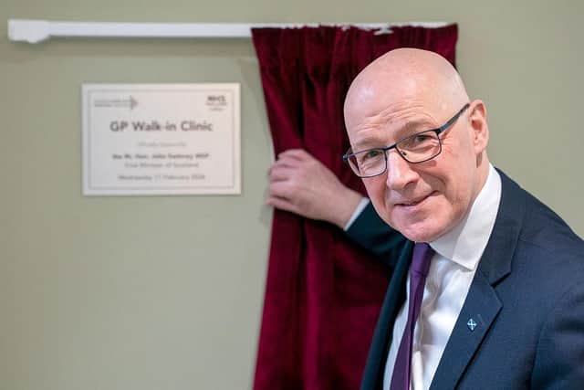 First Minister John Swinney opens Scotland's first GP walk-in clinic, at Wester Hailes Healthy Living Centre, Edinburgh