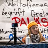 Swede Greta Thunberg came to prominence as a teenage climate activist but lately has been condemning Israel's response to the 2023 Hamas attacks (Picture: Thomas Lohnes/Getty Images)