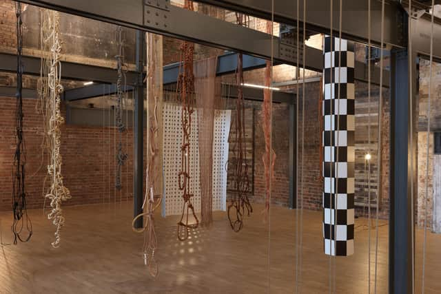 Installation view of the Leonor Antunes exhibition at the Fruitmarket, Edinburgh PIC: Nick Ash