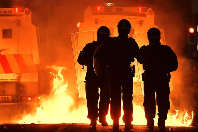 Loyalists clash with police during a protest against the Northern Ireland Protocol in Belfast in November (Picture: Charles McQuillan/Getty Images)