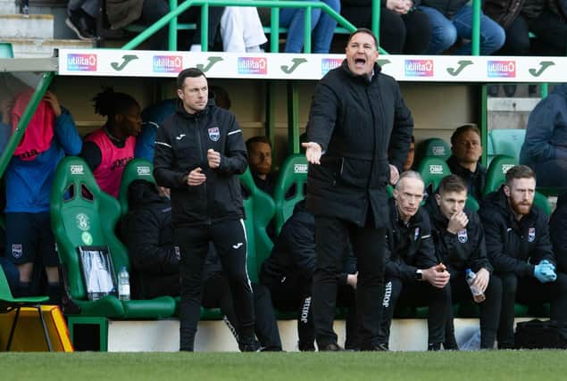Ross County manager Malky Mackay was not happy with Hibs' first goal.