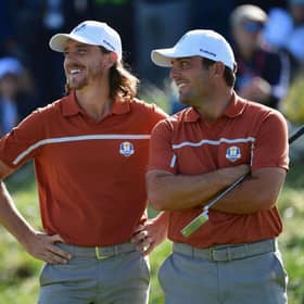 Tommy Fleetwood and Francesco Molinari formed a brilliant partnership in the 2018 Ryder Cup at Le Golf National in France. PIcture: Stuart Franklin/Getty Images.