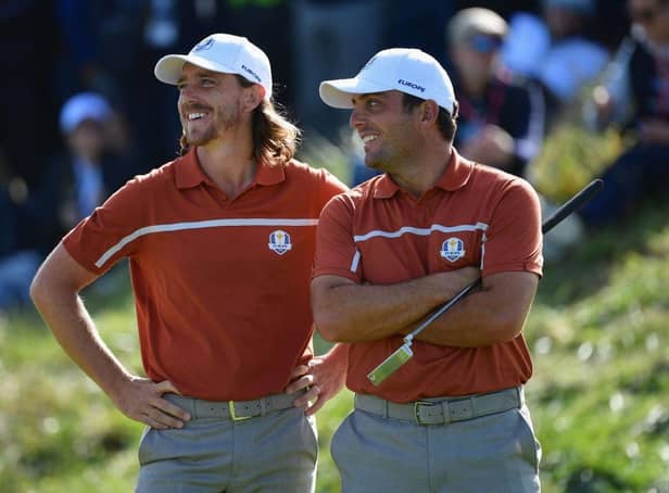 Tommy Fleetwood and Francesco Molinari formed a brilliant partnership in the 2018 Ryder Cup at Le Golf National in France. PIcture: Stuart Franklin/Getty Images.