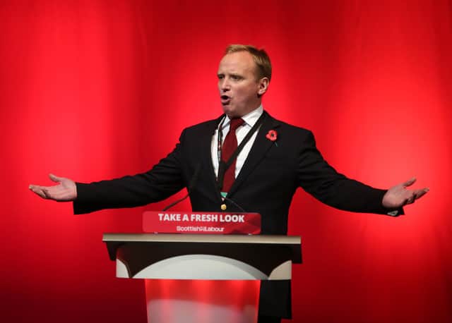 Gary Smith from the GMB union speaking during a debate at a Scottish Labour conference.