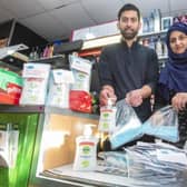 Asiyah Javed, 34, and her husband Jawad, 35, run the Day Today Express convenience store in Stenhousemuir, Falkirk.