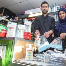 Asiyah Javed, 34, and her husband Jawad, 35, run the Day Today Express convenience store in Stenhousemuir, Falkirk.