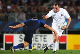 England international Steve Thompson, seen during the 2011 Rugby World Cup, has early-onset dementia and now wishes he never became a professional rugby player (Picture: David Rogers/Getty Images)