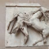 A Lapith lunges at a centaur during a Parthenon fight scene. Matthew Taylor hopes for the day when the figures can be reunited with their heads, which are both in Athens (Picture: Ian Johnston)