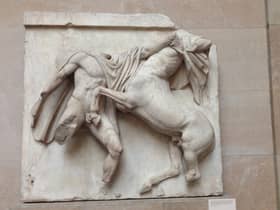 A Lapith lunges at a centaur during a Parthenon fight scene. Matthew Taylor hopes for the day when the figures can be reunited with their heads, which are both in Athens (Picture: Ian Johnston)
