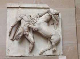 A Lapith lunges at a centaur during a Parthenon fight scene. Matthew Taylor hopes for the day when the figures can be reunited with their heads, which are both in Athens (Picture: Ian Johnston)