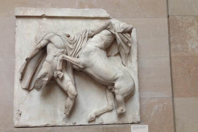 A Lapith lunges at a centaur during a Parthenon fight scene. Matthew Taylor hopes for the day when the figures can be reunited with their heads, which are both in Athens (Picture: Ian Johnston)
