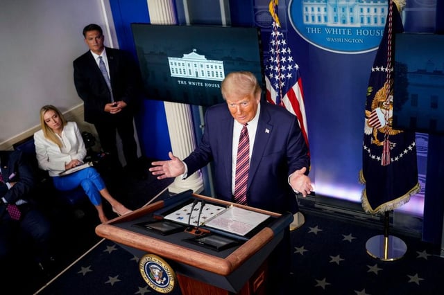 Mr Trump has worked for decades to build an image of himself as a hugely successful businessman, even choosing "mogul" as his Secret Service code name. (Photo by Joshua Roberts/Getty Images)