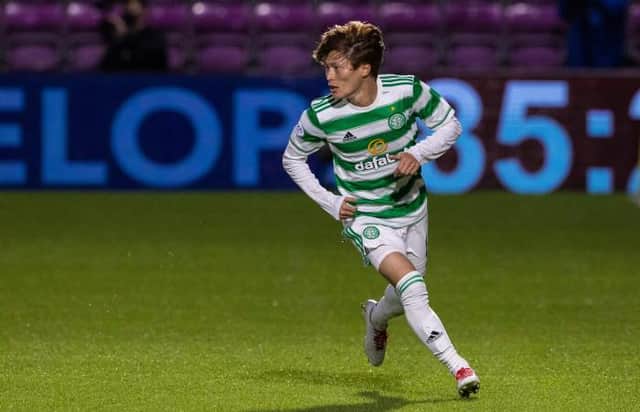 Japanese winger Kyogo Furuhashi made his debut for Celtic as a substitute in their 2-1 Premiership defeat against Hearts at Tynecastle on Saturday night. (Photo by Alan Harvey / SNS Group)