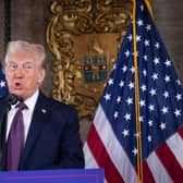 US President-elect Donald Trump at Tuesday's controversial press conference (Picture: Scott Olson/Getty Images)
