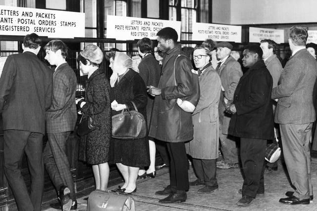 A queue at the Post Office in 1986