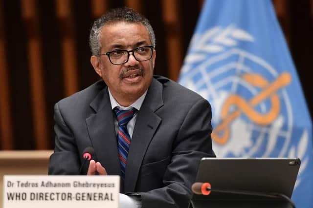 World Health Organisation director-general Dr Tedros Adhanom Ghebreyesus has warned against complacency as Covid rates fall (Picture: Fabrice Coffini/pool/AFP via Getty Images)