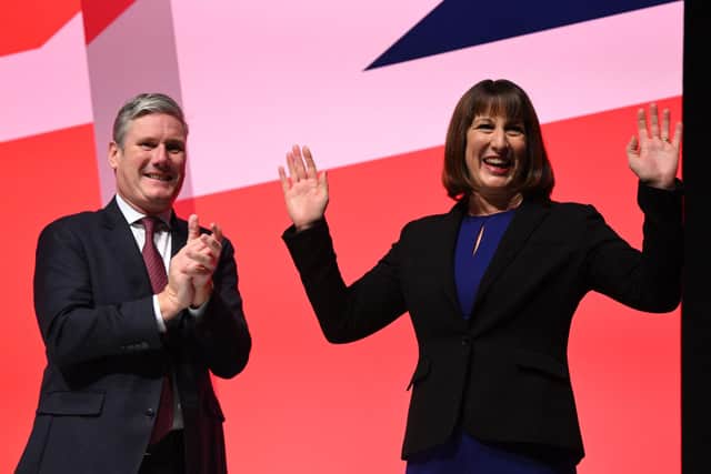 Labour Party leader Sir Keir Starmer (left) applauds Labour's shadow chancellor Rachel Reeves following her speech on the second day of the annual Labour Party conference in Liverpool. Picture: Oli Scarff/AFP via Getty Images