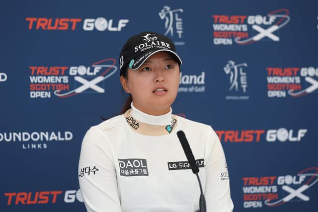 World No 1 Ko Yin Young speaks to the media ahead of the Trust Golf Women's Scottish Open at Dundonald Links. Picture: Trust Golf Scottish Women's Open.
