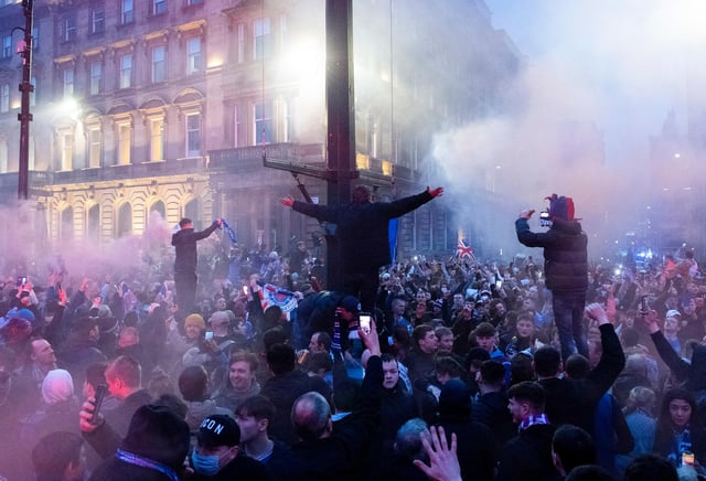 Rangers fans broke lockdown rules to celebrate their title win (Picture: SNS)