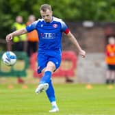 Spartans' Kevin Waugh during the Scottish League two play-off final second leg against Albion Rovers.