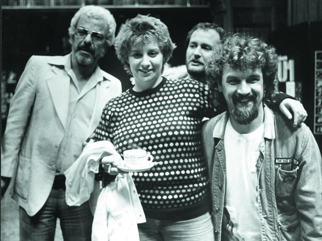 Barry Cryer, Victoria Wood, Kenny Everett and Billy Connolly, who took part in a TV comedy debate at the 1982 Edinburgh Television Festival.