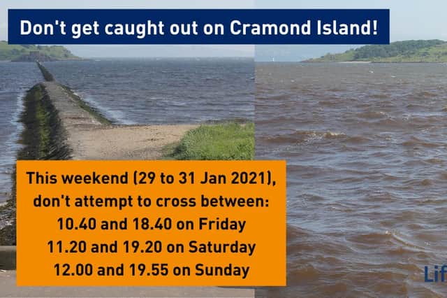 People are being urged to avoid walking out to Cramond Island this weekend.