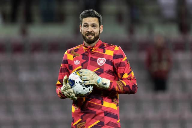 Hearts goalkeeper Craig Gordon returns to the squad for Wednesday's 1-0 defeat by Rangers. He watched from the bench on his return to the first-team pool after nearly a year out with a broken leg (Photo by Ross Parker / SNS Group)
