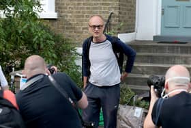 Dominic Cummings leaves his north London home the day after he a gave press conference over allegations he breached coronavirus lockdown restrictions.